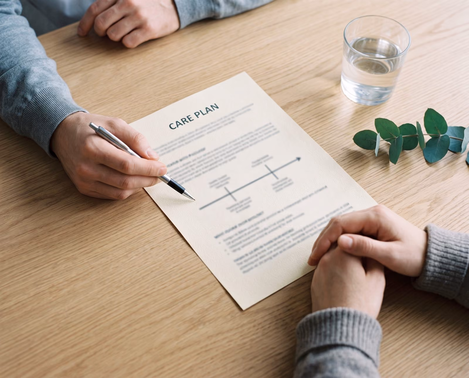 Care plan on the desk